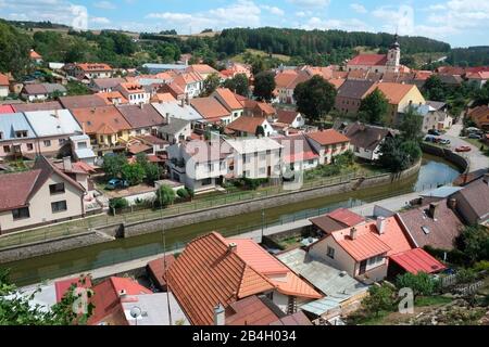 Vue panoramique sur Brtnice, une ville de la région de VysoÄina en République tchèque Banque D'Images