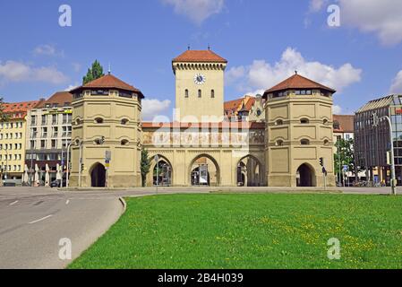 Europe, Allemagne, Bavière, Munich, Isartor, une partie du vieux mur de la ville, maintenant Valentin-Karlstadt Musäum, Banque D'Images