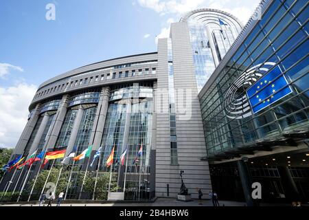 Europe, Belgique, Bruxelles, quartier européen, Parlement européen, bâtiment, extérieur Banque D'Images