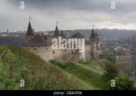 Forteresse de Kamieniec Podolski - l'un des plus célèbres et beaux châteaux d'Ukraine Banque D'Images