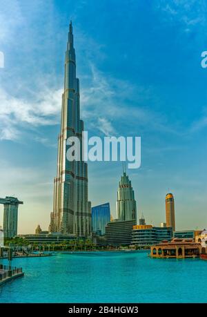 Dubaï, Vae, Place Emaar, Burj Khalifa, Dubaï Banque D'Images