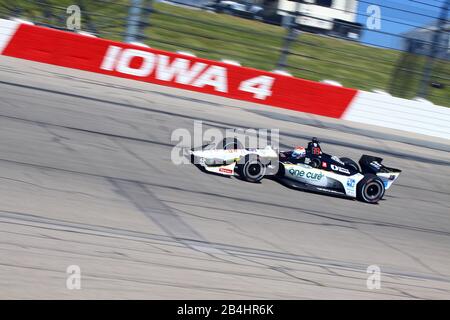 Newton Iowa, 19 juillet 2019 : Graham Rahal sur piste de course pendant la course de l'Iowa 300 Indycar. Banque D'Images