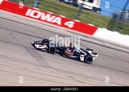 Newton Iowa, 19 juillet 2019 : (conducteur) sur piste de course pendant la séance de pratique pour la course de l'Iowa 300 Indycar. Banque D'Images