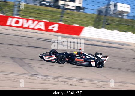 Newton Iowa, 19 juillet 2019 : (conducteur) sur piste de course pendant la séance de pratique pour la course de l'Iowa 300 Indycar. Banque D'Images