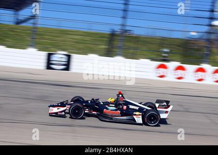 Newton Iowa, 19 juillet 2019 : (conducteur) sur piste de course pendant la séance de pratique pour la course de l'Iowa 300 Indycar. Banque D'Images