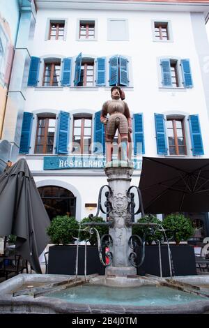 Restaurant Le Matre Jaques Dans La Vieille Ville, Nyon, Suisse Banque D'Images