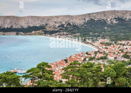 Baska, île de Krk, baie de Kvarner, côte Adriatique, Croatie Banque D'Images