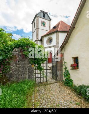 Allemagne, Bade-Wurtemberg, Creglingen - Storf, Ulrichskapelle, l'une des trois chapelles d'octogone romane qui survivent dans la région franconienne du Bade-Wurtemberg Banque D'Images