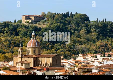 Italie, Florence, église baroque de San Frediano à Cestello, derrière la colline Bellosguardo Villa Fioravanti. Banque D'Images