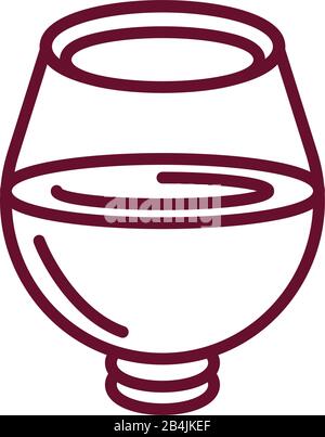 verre à vin icône sur fond blanc, icône de style de ligne, illustration vectorielle Illustration de Vecteur