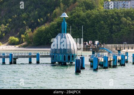 Rügen, Ostseebad Sellin, jetée, télécabine de plongée Banque D'Images