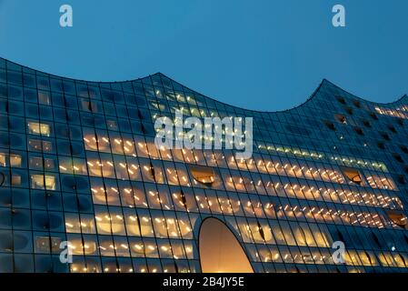 Allemagne, Hambourg, vue sur le toit de l'Elbphilonie à Hambourg, Hafen-City. Banque D'Images