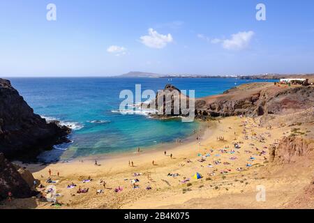 Playa De Papagayo, Plages De Papagayo, Playa Blanca, Lanzarote, Îles Canaries, Espagne Banque D'Images