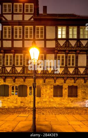 Gewandhaus, Altstadtmarkt, heure bleue, nuit, Braunschweig, Basse-Saxe, Allemagne, Europe Banque D'Images