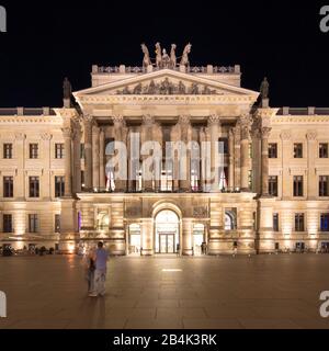 Residenzschloss, Schlossplatz, Heure Bleue, Façade, Architecture, Nuit, Braunschweig, Basse-Saxe, Allemagne, Europe Banque D'Images