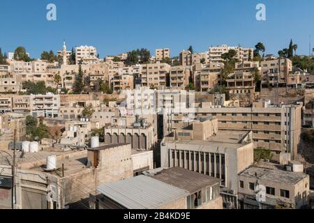 Jordanie, Amman, vue sur un quartier résidentiel dans la vieille ville d'Amman. Banque D'Images