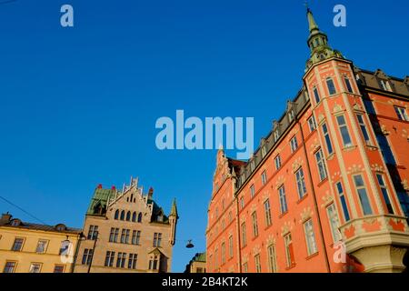 Les bâtiments historiques de Gamla Stan, Stockholm, vieille ville Banque D'Images