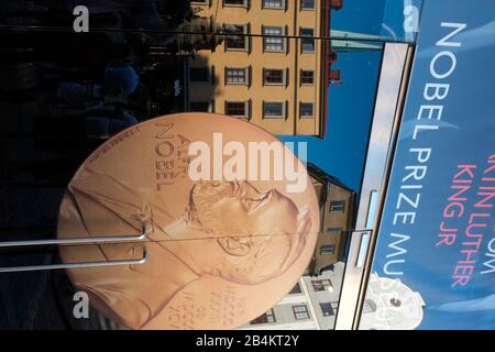 Prix Nobel Museum, Stockholm, Alfred Bernhard Filip Nobel [21. 10 octobre 1833 - 10 décembre 1896], porte Banque D'Images
