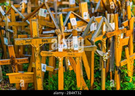 Croix de la mort, hameau et lieu de pèlerinage à Gschnaid, Oberallgäu, Bavière, Allemagne, Europe Banque D'Images