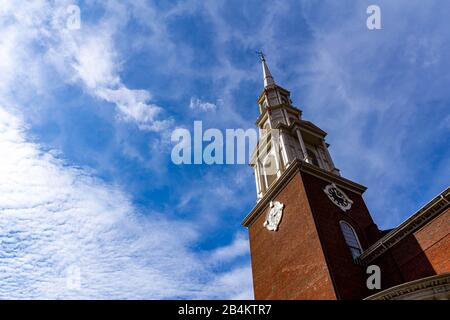 Boston ma USA - vers mars 2020 - Park Street Church dans le centre-ville de Boston Banque D'Images