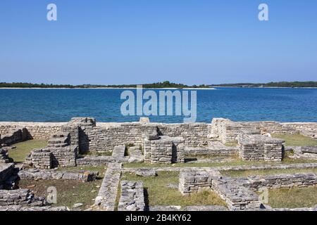 Ruines sur l'île croate de Brijuni Banque D'Images