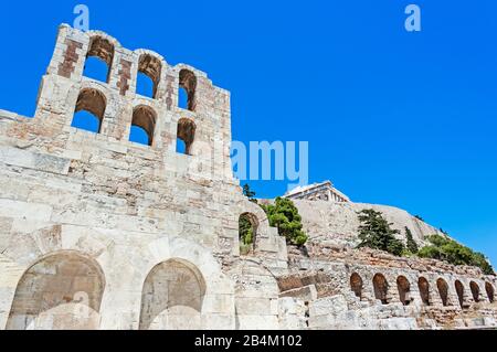 Odéon d'Hérode Atticus, au versant sud de l'Acropole, Athènes, Grèce, Europe, Banque D'Images