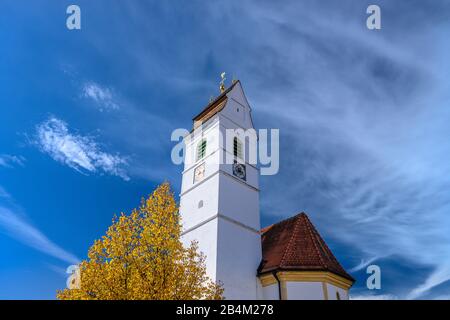 Deutschland, Bayern, Oberbayern, Pfaffenwinkel, Gemeinde Riegsee, Filialkirche St. Stephan Banque D'Images