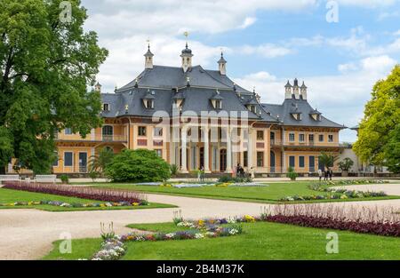 Allemagne, Saxe, Dresde - Pillnitz, Château De Pillnitz, Wasserpalais, Côté Parc Banque D'Images