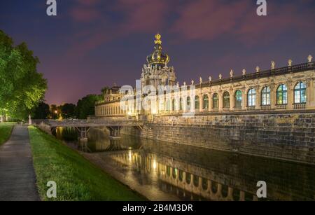 Allemagne, Saxe, Dresde, Zwinger, Zwingergraben, Kronentor, Langgalerie, Banque D'Images