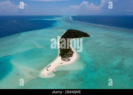 L'île barbecue Bodumohora, atoll de Felidhu, de l'Océan Indien, les Maldives Banque D'Images