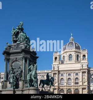 Monument Maria Theresa Et Musée D'Histoire Naturelle, 1ère Arrondissement, Vienne, Autriche Banque D'Images