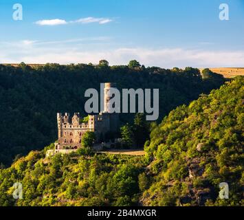 Allemagne, Rhénanie-Palatinat, Saint-Goarshausen, Patrimoine Mondial Paysage Culturel Haut-Rhin Moyen Valley, Château De Maus Banque D'Images