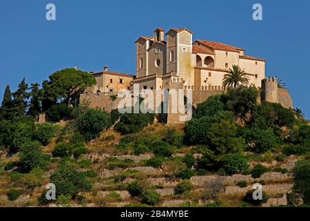 Château, 9 Tours, Santuari De Sant Salvador, Majorque, Iles Baléares, Espagne Banque D'Images