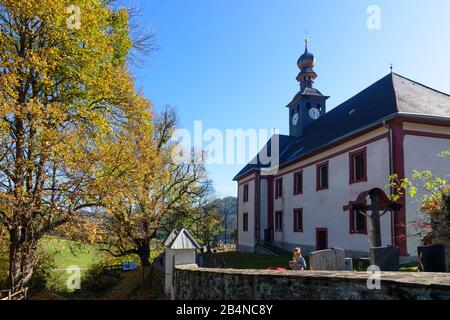 Sankt Lambrecht, église St Blasius dans le hameau St Blasen, parc naturel Zirbitzkogel-Grebenzen en Autriche, Styrie, Murau-Murtal Banque D'Images