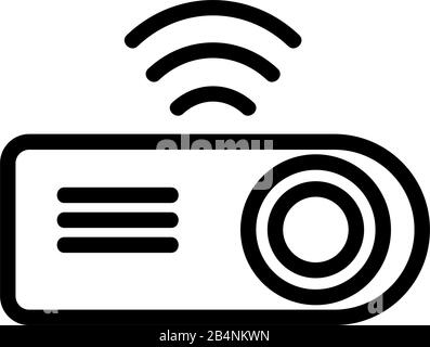 vecteur d'icône de projecteur vidéo. Illustration du symbole de contour isolé Illustration de Vecteur