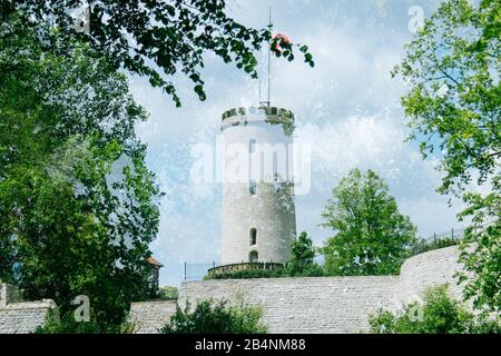 Château de Sparrenberg à Bielefeld, double exposition Banque D'Images