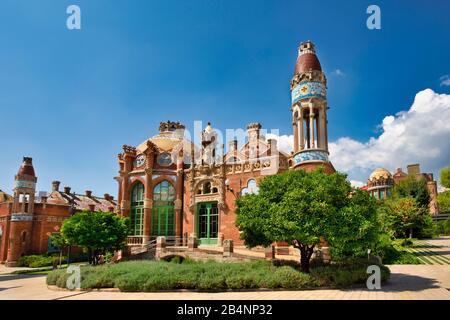 Espagne, Catalogne, Barcelone, Hôpital Sant Pau, Patrimoine Mondial De L'Unesco Banque D'Images