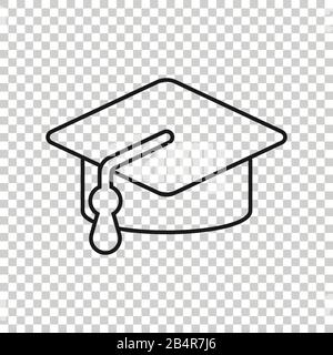 Graduation hat icône dans télévision style. Les étudiants vector illustration sur fond blanc isolé. Concept d'affaires de l'université. Illustration de Vecteur