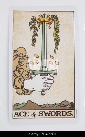 Carte Tarot As Of Swords Banque D'Images