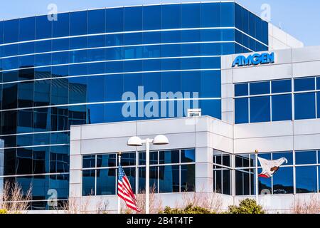 2 févr. 2020 South San Francisco / CA / USA - siège d'Amgen dans la Silicon Valley; Amgen Inc. Est une société biopharmaceutique multinationale américaine Banque D'Images