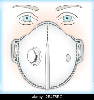 Masque antiviral pour la protection antivirus, illustration vectorielle Illustration de Vecteur