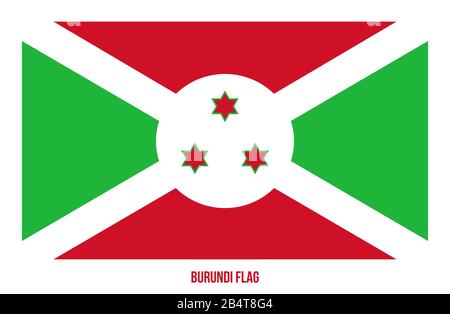 Illustration Vectorielle Du Drapeau Du Burundi Sur Fond Blanc. Drapeau National Du Burundi. Banque D'Images