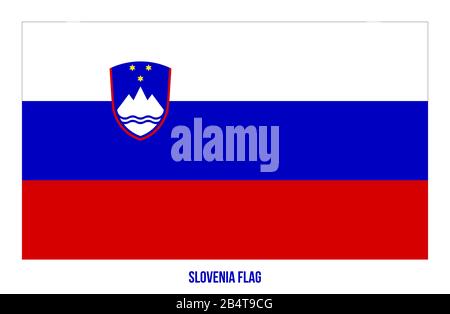 Illustration Vectorielle Drapeau Slovène Sur Fond Blanc. Drapeau National De La Slovénie. Banque D'Images