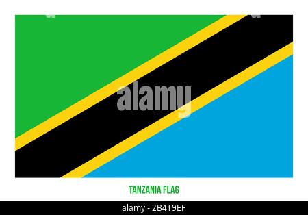 Illustration Vectorielle Drapeau Tanzanie Sur Fond Blanc. Drapeau National De Tanzanie. Banque D'Images