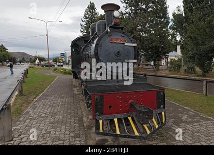 Ancienne locomotive express de patagonie la Trochita, dans la ville d'Esquel, en Argentine Banque D'Images