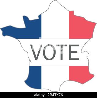 Carte de la France avec le foulard tricolore du maire Illustration de Vecteur