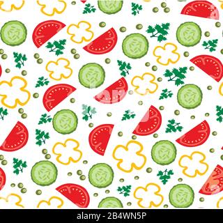 Tranches de légumes savoureux et frais - motif vectoriel Illustration de Vecteur