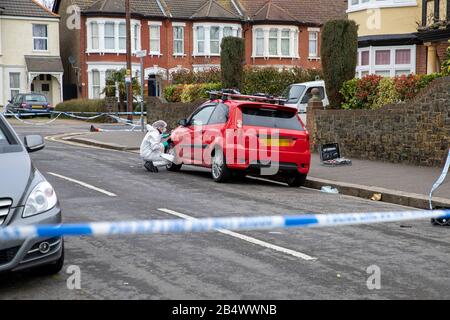 Southend, Essex, Royaume-Uni. 7 mars 2020. La police d'Essex enquête sur des lieux de crimes graves sur la route Cromer, à Southend-On-Sea, dans l'Essex. La police a été appelée à 5 heures du matin. On ne sait pas exactement pourquoi les services d'urgence ont été appelés à Southend ou si quelqu'un a été grièvement blessé. Plus d'informations à venir. Crédit: Ricci Fothergill/Alay Live News Banque D'Images