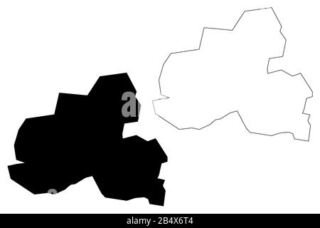 Tuzla City (Bosnie-Herzégovine, Bosnie-Herzégovine) illustration vectorielle de carte, esquisse de gribble carte de la ville de Tuzla Illustration de Vecteur