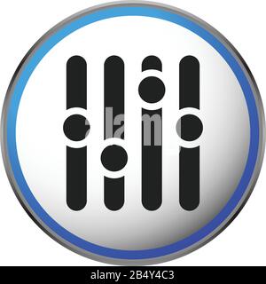 Icône avec symbole de réglage. Panneau de commande, niveaux, icône de concept de paramètres Illustration de Vecteur